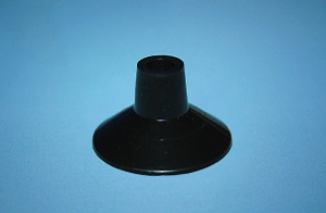 Saugnapf Ø 30 mm, mit konischem Schaft und Loch Ø 5 mm, schwarz