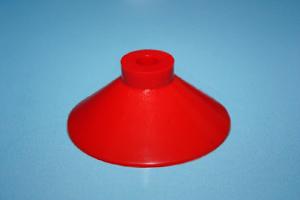 Saugnapf Ø 37,5 mm, rot mit Loch Ø 5 mm x 6 mm tief