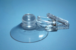Saugnapf Ø 40 mm - farblos mit Kunststoffklammer - glasklar