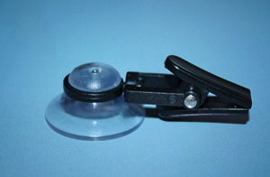 Saugnapf Ø 30 mm - farblos mit Kunststoffklammer - schwarz
